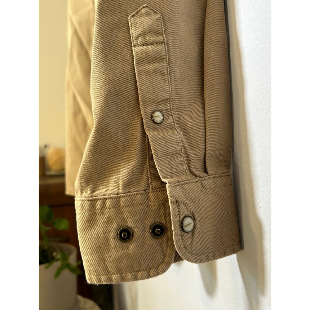 Khaki Turtle Bay Cotton Twill Western Long Sleeve Button Down Shirt - (Men's L) - Picture 9 of 10